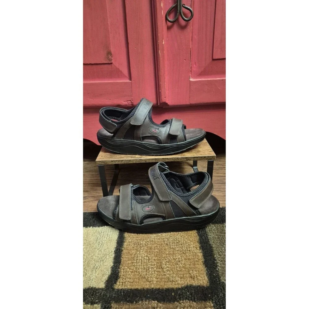 iPed 9 Brown Leather Rocker Bottom Sandals  Orthopedic Comfort Walking Shoes EUC